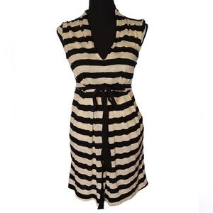 Just Ginger Black and White Striped Mini Dress